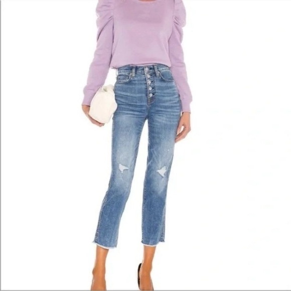 7 For All Mankind High Waisted Cropped Jeans - Picture 4 of 16